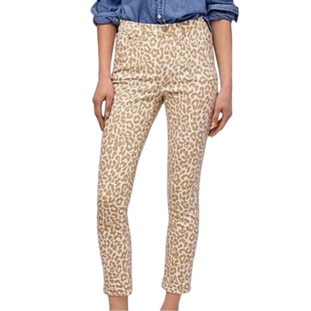 NWT J. Crew High Rise Toothpick Jeans Safari Leopard
